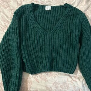 Women's Green Knit Sweater